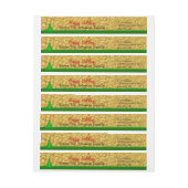 織り目加工の金ゴールドの幸せな休日の木の差出人住所 ラップアラウンドラベル (シート)