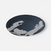 織り目加工の青い出生 ペーパープレート (アングル)