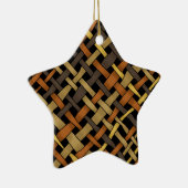 織り素朴グラフィカルなBurlap自然色 セラミックオーナメント (右)