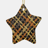 織り素朴グラフィカルなBurlap自然色 セラミックオーナメント (左)