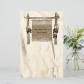 織り織りパーソナライズされた織機先住民アメリカンステーション 便箋 (スタンド正面)