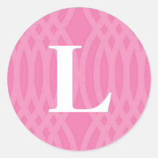 織り華美モノグラム – 文字L ラウンドシール