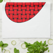 織り赤いハート キッチンタオル (折り畳み)