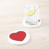 織り赤いハート コースター (側面)