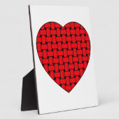 織り赤いハート フォトプラーク (側面)
