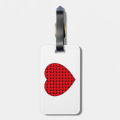 織り赤いハート ラゲッジタグ (裏面縦)
