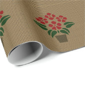 織り込まれたポインセチア ラッピングペーパー (ロールコーナー)