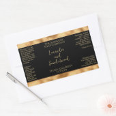 織り込まれた金箔とブラックの化粧品ボトルラベル 長方形シール (封筒)