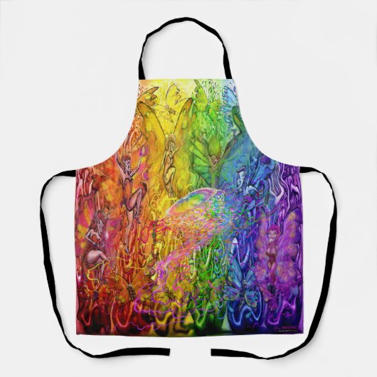 織り込み魔法レインボー エプロン (正面)