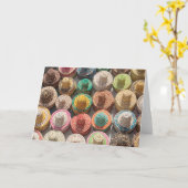 織カラフルり帽子 カード (黄色い花)