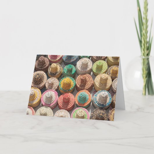 織カラフルり帽子 カード (正面)