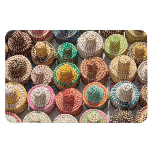 織カラフルり帽子 マグネット (横)