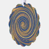 織カラフルり縞模様 オーナメントカード (左)