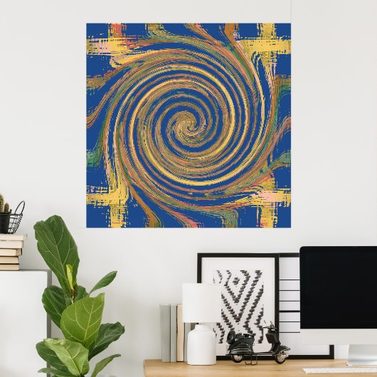 織カラフルり縞模様 ポスター (ホームオフィス)