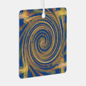 織カラフルり縞模様 メタルオーナメント (正面右)