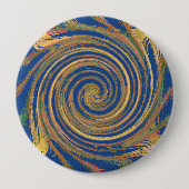 織カラフルり縞模様 缶バッジ (正面)