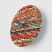 織ストライプの布ロープ織り自然 ラウンド壁時計 (傾斜)