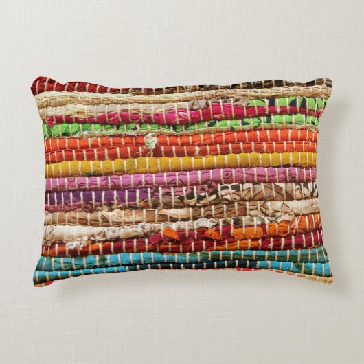 織ストライプの織は自然に見える アクセントクッション (正面)