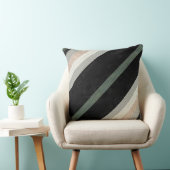 織モダン物ストライプと皮革の質感のある クッション (椅子)