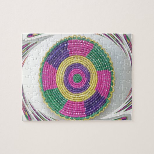 織伝統的プレート渦 ジグソーパズル (横)