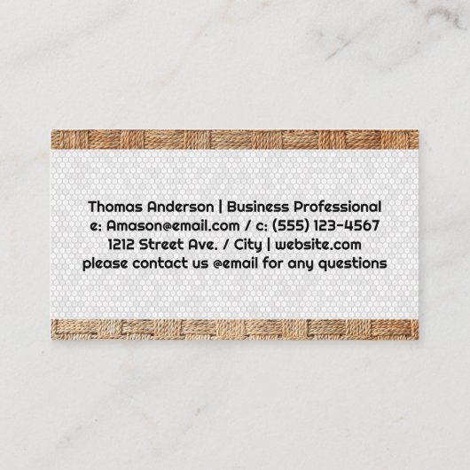 織材 |幾何学的なタイリングパターン 名刺 (裏面)