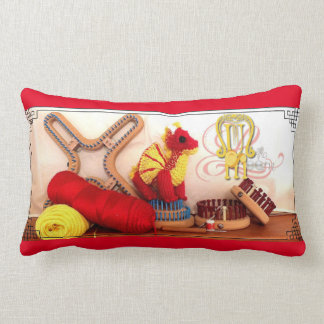 織機編み物枕 ランバークッション