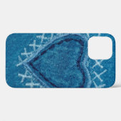 織物のジーンズのテクスチャクロス Case-Mate iPhoneケース (裏面 (横))