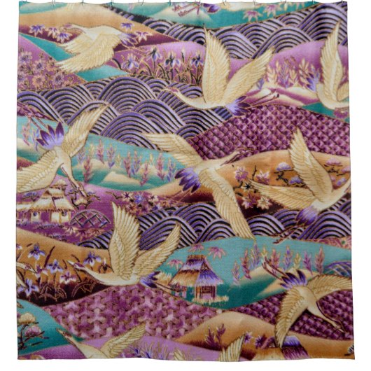 織物の布地の模様 シャワーカーテン (正面)