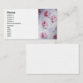 織物の美しいピンクのバラ 名刺 (正面/裏面)