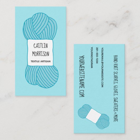 織物の職人の編機械ヤーンの名刺 名刺 (正面/裏面)