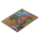 織物の芸術の鳥のノート ノートブック (左側)