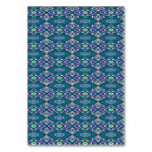 織物の青いモチーフの対称パターン テーブルナンバー (裏面)