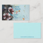 織物はピンクの花を設計します 名刺 (正面/裏面)