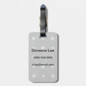 織物パターンが付いている背景を主演します ラゲッジタグ (裏面縦)