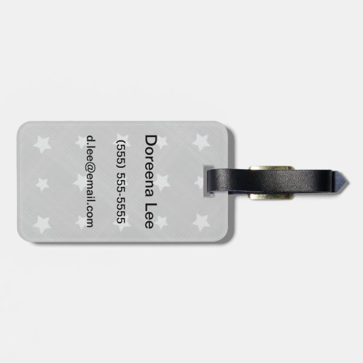 織物パターンが付いている背景を主演します ラゲッジタグ (裏面横)