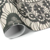 織物レースの透かし工。 ファブリックレースフローラオーナメント ラッピングペーパー (ロールコーナー)