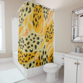 織物抽象芸術混合動物肌の質感 シャワーカーテン (インサイチュ)