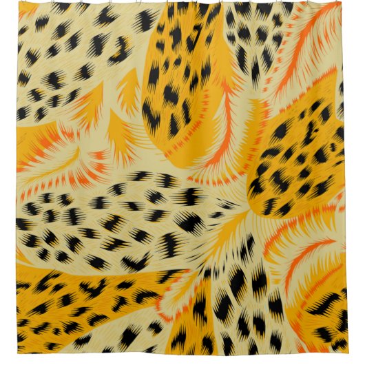 織物抽象芸術混合動物肌の質感 シャワーカーテン (正面)