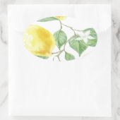 織物葉グリーンイエローレモンフルーツ 楕円形シール (バッグ)