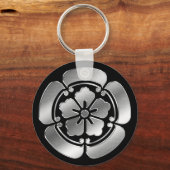 織田氏家紋シルバークローム キーホルダー (正面)