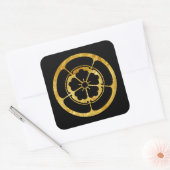 織田門日本の武士フェイク氏金ゴールド スクエアシール (封筒)