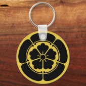 織田門日本の武士氏は黄色に黒 キーホルダー (正面)
