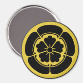 織田門日本の武士氏は黄色に黒 マグネット (正面/裏面)