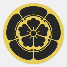 織田門日本の武士氏は黄色に黒 ラウンドシール