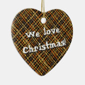 織素朴織グラフィカル自然バーラップ任意の文字 セラミックオーナメント (右)