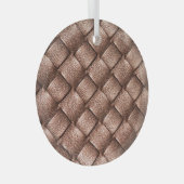 織革、ブロンズ色の背景。 ガラスオーナメント (正面右)