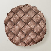織革、ブロンズ色の背景。 ラウンドクッション (裏面)