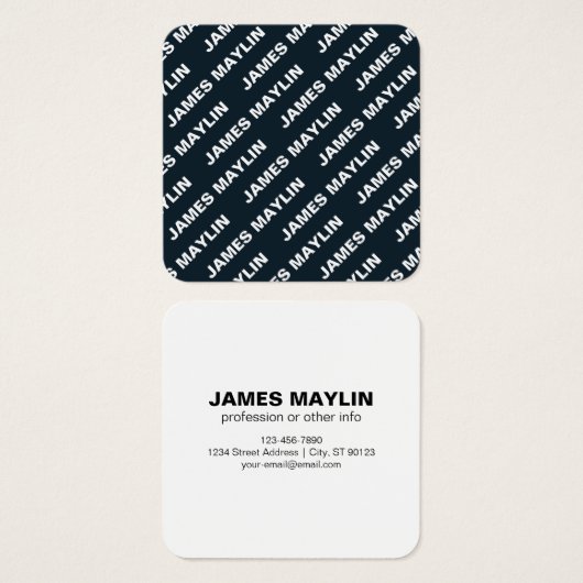 繰りはっきりした返し編集可能な名前 | シンプル白黒 (正面&裏面)