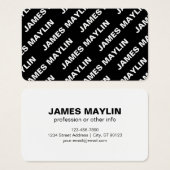 繰りはっきりした返し編集可能な名前 | シンプル白黒 (正面&裏面)