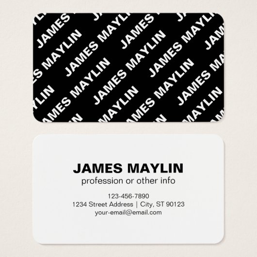 繰りはっきりした返し編集可能な名前 | シンプル白黒 (正面&裏面)